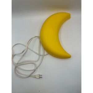 Vintage 1990s IKEA Smila Måne Crescent Moon Wall Lamp Bright Yellow